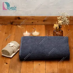 حوله استخری طرح ساده رنگ طوسی تیره - deniztowel