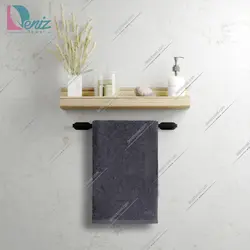 حوله استخری طرح ساده رنگ طوسی تیره - deniztowel