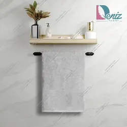 حوله استخری طرح ساده رنگ طوسی روشن - deniztowel