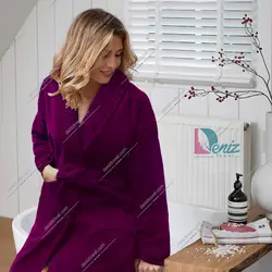 حوله تن پوش طرح ربکا رنگ بنفش - deniztowel