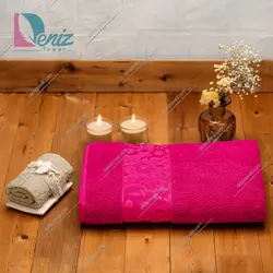 حوله استخری طرح سورپرایز رنگ سرخابی - deniztowel