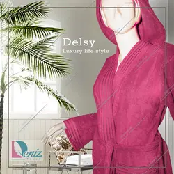 حوله تن پوش دلسی رنگ ماتیکی - deniztowel