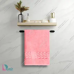 حوله حمامی طرح آرام رنگ گلبهی - deniztowel