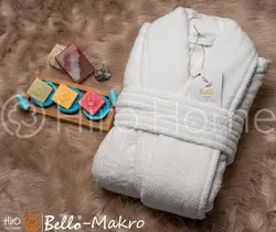 حوله تن پوش بلو طرح ماکرو رنگ سفید هتلی - deniztowel