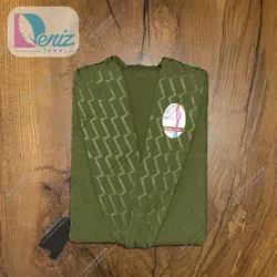 حوله تن پوش آرام رنگ زیتونی - deniztowel