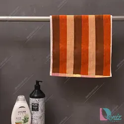 حوله دستی طرح رنگین کمان چند رنگ کرم قهوه ای - deniztowel