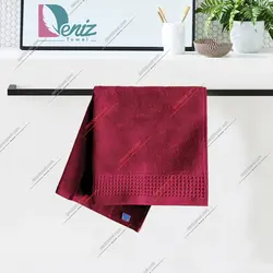 حوله دستی طرح هاروتس رنگ زرشکی - deniztowel