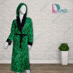 حوله تن پوش طرح مورگان رنگ سبز یشمی - deniztowel