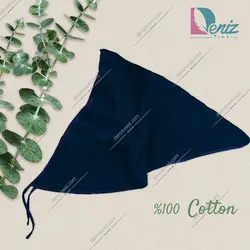 حوله سر طرح ساده مدل روسری رنگ سرمه ای - deniztowel