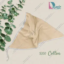 حوله سر طرح ساده مدل روسری رنگ نسکافه ای - deniztowel