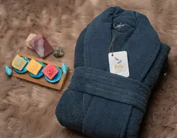 حوله تن پوش بلو طرح ماکرو رنگ نوک مدادی تیره - deniztowel