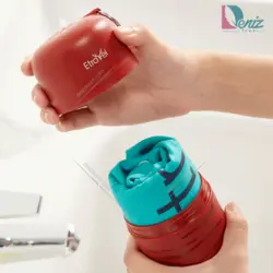 حوله کمپی یا مسافرتی طرح ترول رنگ فیروزه ای - deniztowel