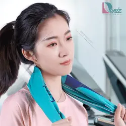 حوله کمپی یا مسافرتی طرح ترول رنگ فیروزه ای - deniztowel