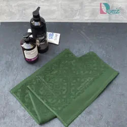 حوله دستی بزرگ طرح وینا رنگ سبز تیره - deniztowel