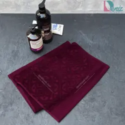 حوله دستی طرح وینا رنگ سماقی - deniztowel