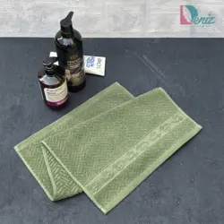 حوله دستی طرح لیوانا رنگ زیتونی - deniztowel