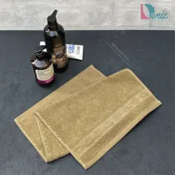 حوله دستی طرح لیوانا رنگ نسکافه ای - deniztowel