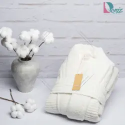 حوله تن پوش Cotton Life رنگ استخونی - deniztowel