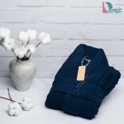 حوله تن پوش Cotton Life رنگ سرمه ای - deniztowel