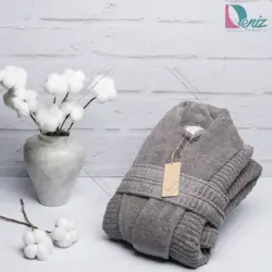 حوله تن پوش Cotton Life رنگ طوسی - deniztowel