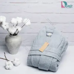 حوله تن پوش Cotton Life رنگ نقرابی - deniztowel