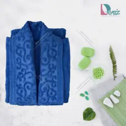 حوله تن پوش طرح الینا رنگ آبی - deniztowel