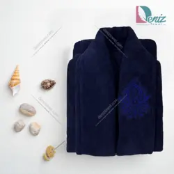 حوله تن پوش طرح دیپلمات رنگ سرمه ای - deniztowel