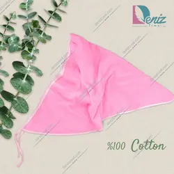 حوله سر طرح ساده مدل روسری رنگ صورتی - deniztowel