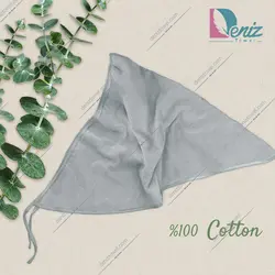 حوله سر طرح ساده مدل روسری رنگ طوسی روشن - deniztowel