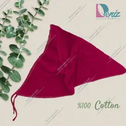 حوله سر طرح ساده مدل روسری رنگ زرشکی - deniztowel