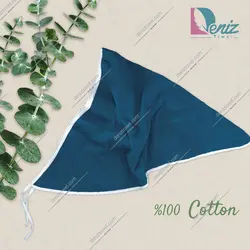 حوله سر طرح ساده مدل روسری رنگ آبی نفتی - deniztowel