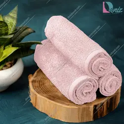 حوله دستی بسته سه عددی ساده رنگ صورتی روشن - deniztowel