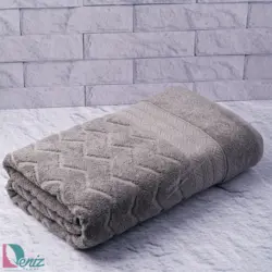 حوله حمامی طرح البروس رنگ سنگی - deniztowel