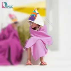 حوله کودک شنلی طرح ماهی - deniztowel