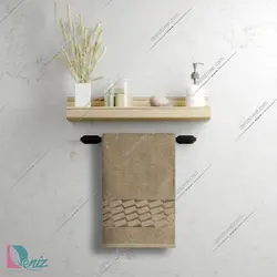 حوله دستی بزرگ طرح آرام رنگ نسکافه ای - deniztowel