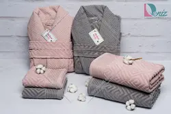 حوله ست عروس و داماد MAESTA سنگی و کالباسی - deniztowel