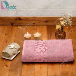 حوله استخری طرح سورپرایز رنگ کالباسی - deniztowel