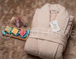 حوله تن پوش بلو طرح ماکرو رنگ پودرا - deniztowel