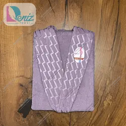 حوله تن پوش آرام رنگ یاسی تیره - deniztowel