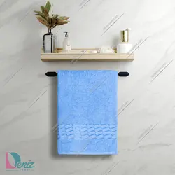 حوله حمامی طرح آرام رنگ آبی روشن - deniztowel