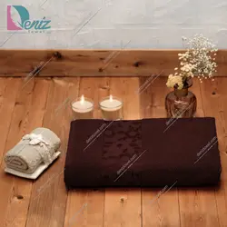 حوله حمامی طرح سورپرایز رنگ قهوه ای - deniztowel