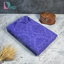 حوله حمامی طرح آکانتوس رنگ بنفش - deniztowel