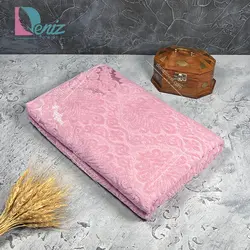 حوله حمامی طرح آکانتوس رنگ کالباسی - deniztowel