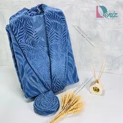 حوله تن پوش فولیا رنگ آبی نفتی - deniztowel