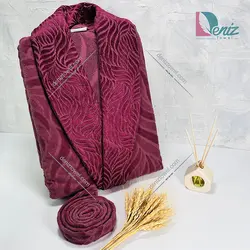 حوله تن پوش فولیا رنگ عنابی - deniztowel