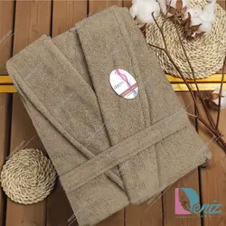 حوله تن پوش سوپر سایز طرح کارن رنگ نسکافه ای - deniztowel