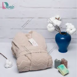 حوله تن پوش البروس رنگ کرم تیره - deniztowel