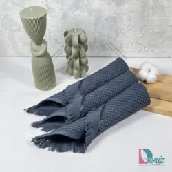 حوله آشپزخانه بسته سه عددی پیکه رنگ نوک مدادی - deniztowel