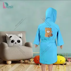 حوله کودک گلدوزی طرح خرس - deniztowel