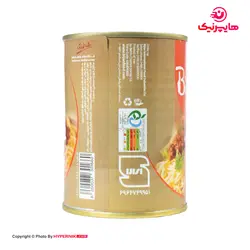 بیژن کنسرو سس ماکارونی با سویا و قارچ 380گرم